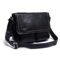 Genuine Leather Mens Cool Messenger Bag Chest Bag Bike Bag Cycling Bag for men