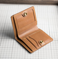 Handmade Leather Mens Cool Slim Leather Wallet Men Small Wallets Bifold for Men