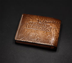 Handmade Leather Tooled League of Legends LOL Thresh Mens billfold Wallet Cool Leather Wallet Slim Wallet for Men