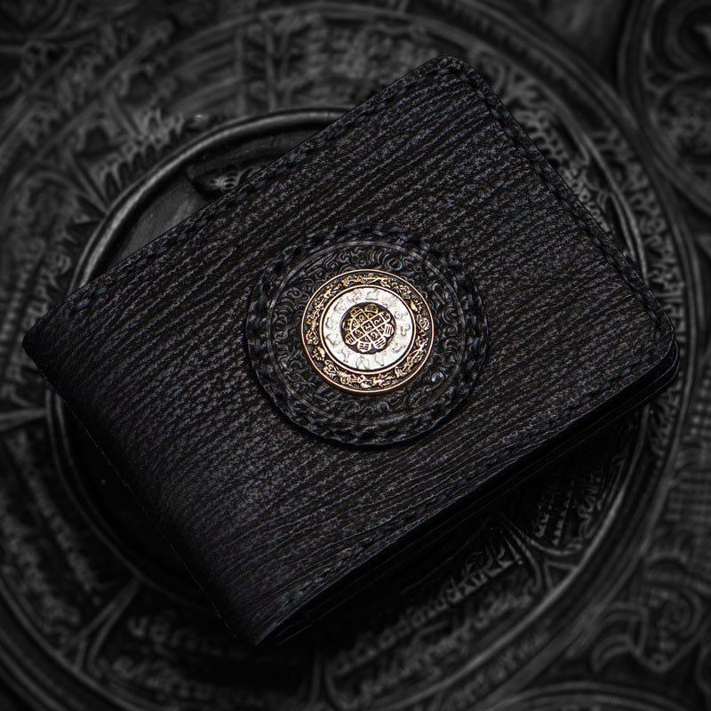 Handmade Leather License Wallet Tooled Mens billfold Wallet Cool Leather Wallet Slim Wallet for Men