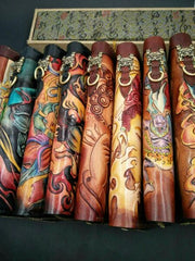 Handmade Leather Mens Clutch Wallet Cool GANESHA Tooled Chain Wallet Biker Wallets for Men