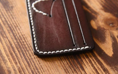 Handmade Mens Cool billfold Leather Wallet Men Small Card Slim Wallets for Men