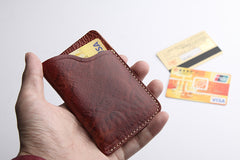 Handmade Leather Mens Cool billfold Wallet Card Holder Small Card Slim Wallets for Men