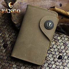 Handmade Leather Floral Mens Cool Key Wallet Wallet Card Holder Small Card Keychain Wallets for Men