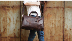 Cool Leather Mens Weekender Bags Vintage Travel Bags Duffle Bag for Men - iwalletsmen