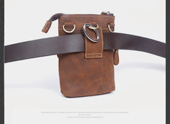 Leather Belt Pouch Mens Small Cases Waist Bag Hip Pack Belt Bag Fanny Pack Bumbag for Men