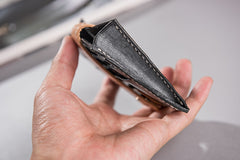 Handmade Leather Mens Cool billfold Wallet Card Holder Small Card Slim Wallets for Men