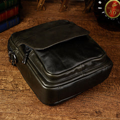 Cool Mens Leather Small Messenger Bag Vintage CrossBody Bag Handbags Shoulder Bag For Men - iwalletsmen