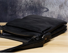 Genuine Leather Mens Cool Messenger Bag Chest Bag Bike Bag Cycling Bag for men