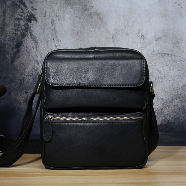 Genuine Leather Mens Cool Messenger Bag Chest Bag Bike Bag Cycling Bag for men