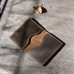 Handmade Leather Mens Cool billfold Wallet Card Holder Small Card Slim Wallets for Men