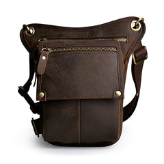 Leather Belt Pouch Mens Cases Waist Bag Hip Pack Belt Bag Fanny Pack Bumbag for Men