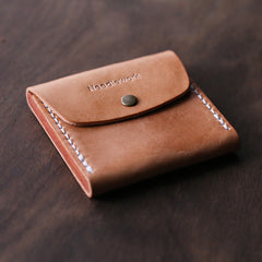 Cool Wooden Leather Mens Wallet Small Card Holder Handmade Coin Wallet for Men - iwalletsmen