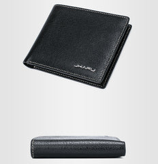 Genuine Leather Mens Cool Slim Leather Wallet Men Small Wallets Bifold for Men