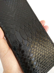 [On Sale] Handmade Vintage Mens Snake Skin Long Wallets Bifold Long Wallet for Men - iwalletsmen