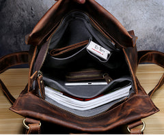 Genuine Leather Mens Cool Backpack Sling Bag Large Black Travel Bag Hiking Bag for men