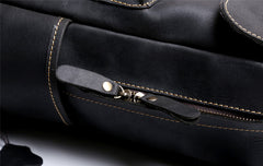 Genuine Leather Mens Cool Backpack Sling Bag Large Black Travel Bag Hiking Bag for men