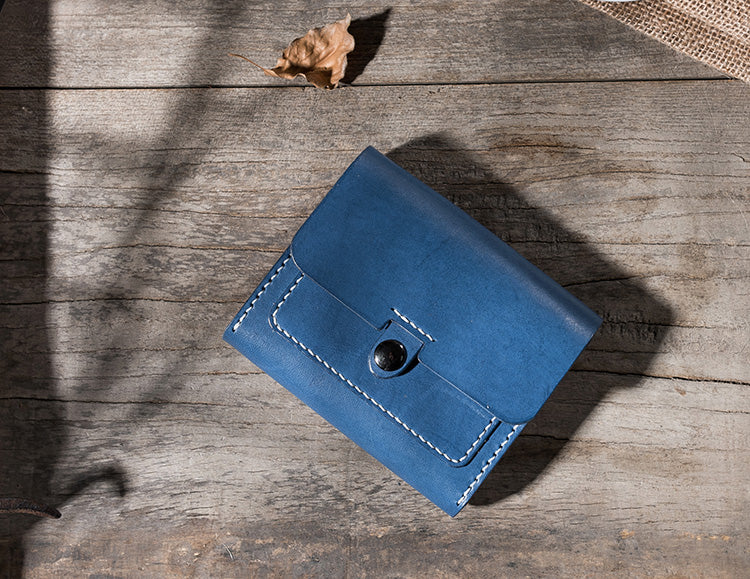 Handmade Leather Mens Cool billfold Wallet Card Holder Small Card Wallets for Men Women