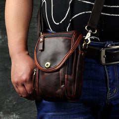 Leather Belt Pouch Mens Small Cases Waist Bag Hip Pack Belt Bag Fanny Pack Bumbag for Men