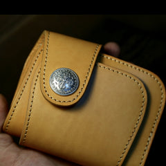 Handmade Leather Biker Wallet Mens Cool Chain Wallet Trucker Wallet with Chain