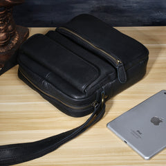 Genuine Leather Mens Cool Messenger Bag Chest Bag Bike Bag Cycling Bag for men