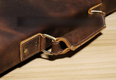 Genuine Leather Mens Cool Messenger Bag Briefcase Chest Bag Bike Bag Cycling Bag for men