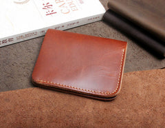 Handmade Leather Mens Cool Slim Leather Wallet Men Small Wallets Bifold for Men