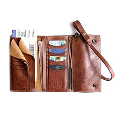 Handmade Mens Cool Leather Chain Wallet Biker Trucker Wallet with Chain for Men - iwalletsmen