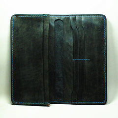 Handmade Leather The Death Tooled Mens Long Wallet Cool Leather Wallet Clutch Wallet for Men