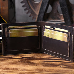 Handmade Leather Mens Cool Wallet Men Slim Wallets Front Pocket Wallet for Men - iwalletsmen