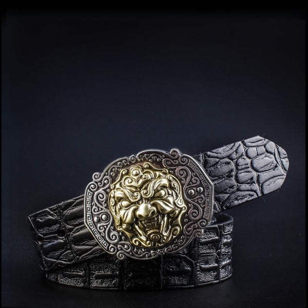 Handmade Genuine Leather Punk Rock Chinese Monster Mens Cool Men Biker Trucker Leather Belt