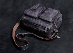Genuine Leather Mens Cool Messenger Bag Chest Bag Bike Bag Cycling Bag for men