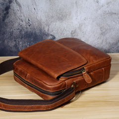Genuine Leather Mens Cool Messenger Bag Small Bag Chest Bag Bike Bag Cycling Bag for men