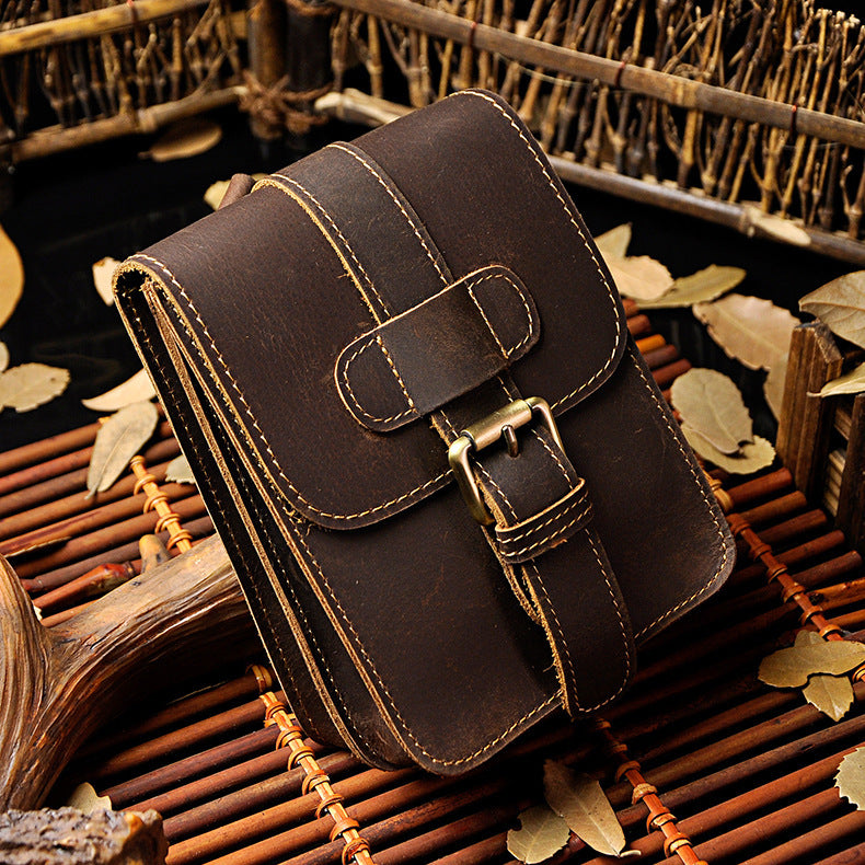 Leather Belt Pouch Mens Small Cases Waist Bag Hip Pack Belt Bag Fanny Pack Bumbag for Men