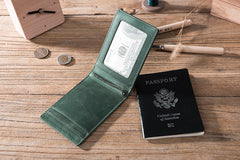 Handmade Leather Mens Cool billfold Wallet Card Holder Small Card Slim Wallets for Men