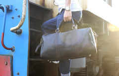 Genuine Leather Mens Cool Weekender Bag Travel Bag Duffle Bags Overnight Bag Holdall Bag for men