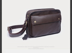 Genuine Leather Mens Cool Messenger Bag Small Bag Chest Bag Bike Bag Cycling Bag for men