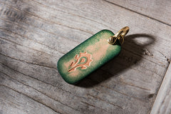 Handmade Leather Mens World of Warcraft Cool Keychain KeyCharm Keyring Pendant for Men