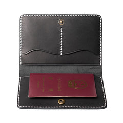 Handmade Leather Mens Travel Wallet Passport Leather Wallet billfold Slim Wallets for Men