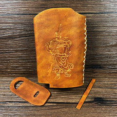 Handmade Leather Brown Mens ASVAPE MICHAEL Cigarette Case Holder for Men - iwalletsmen