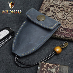 Handmade Leather Floral Mens Cool Car Key Wallet Coin Wallet Pouch Car KeyChain for Men