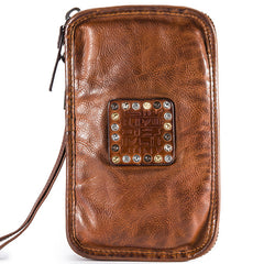 Handmade Leather Mens Cool Long Leather Wallet Zipper Clutch Wallet for Men - iwalletsmen