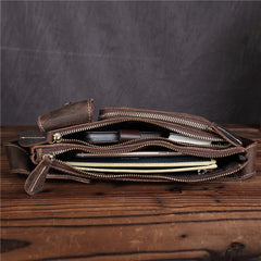 Leather Fanny Pack Mens Waist Bag Hip Pack Belt Bag Bumbag for Men