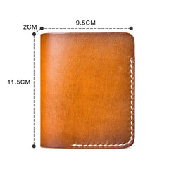 Handmade Mens Cool billfold Leather Wallet Men Small Slim Wallets Bifold for Men