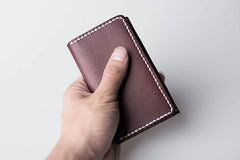 Handmade Leather Mens Cool billfold Wallet Card Holder Small Card Slim Wallets for Men