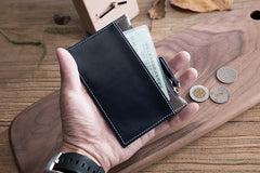 Handmade Leather Mens Cool billfold Wallet Card Holder Small Card Slim Wallets for Men