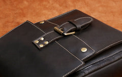 Handmade Leather Mens Cool Messenger Bag Square Bag Chest Bag Bike Bag Cycling Bag for men