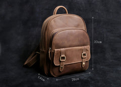Genuine Leather Mens Cool Backpack Sling Bag Large Black Travel Bag Hiking Bag for men