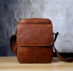 Genuine Leather Mens Cool Messenger Bag Small Bag Chest Bag Bike Bag Cycling Bag for men