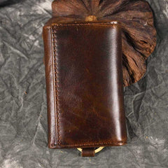 Handmade Leather Mens Cool Key Wallet Change Coin Wallet Key Holder Case Card Wallet for Men